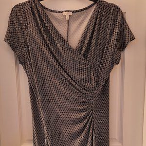 Talbots Geometric Print Dress - B/W - Size Medium (M)